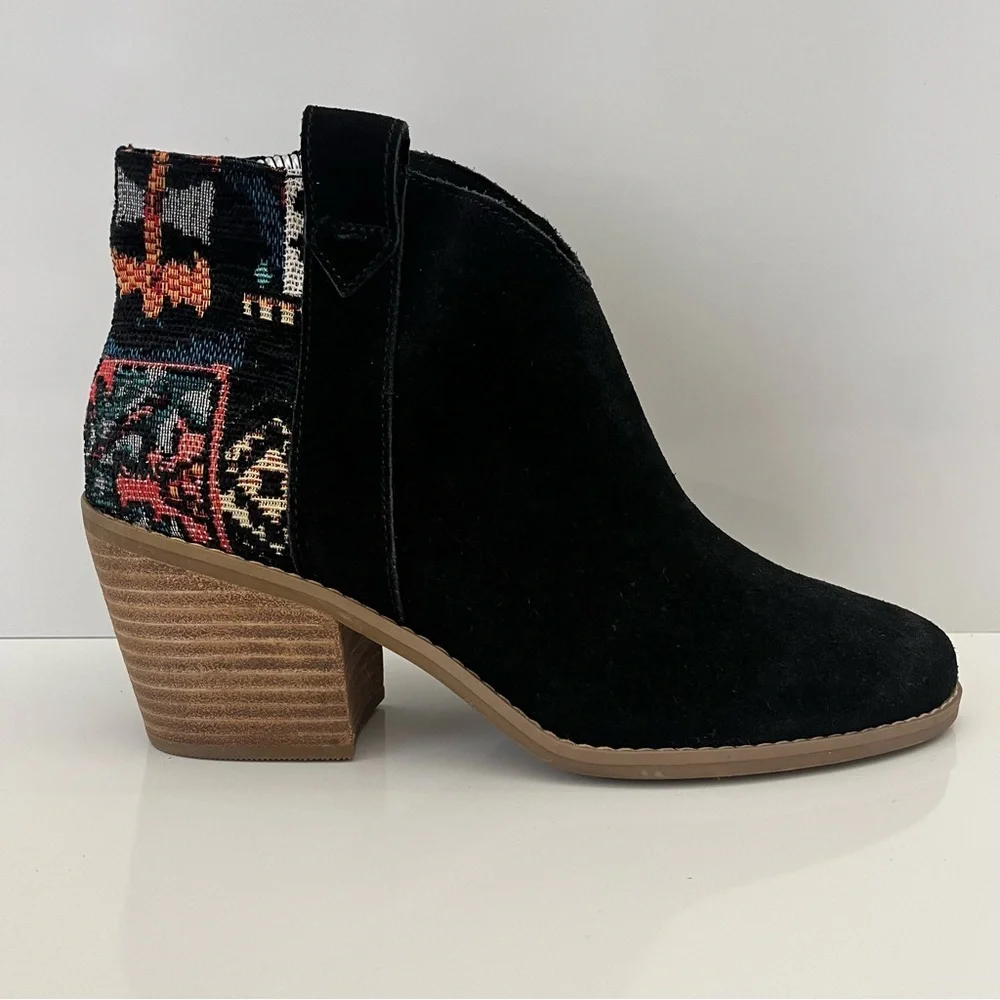 TOMS Constance Western Embroidered Bootie in Black NEW - Picture 14 of 15